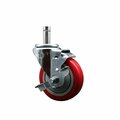 Service Caster Regency 460UCRTCSTRB Replacement Caster with Brake REG-SCC-GR20S414-PPUB-RED-TLB-845